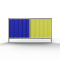 Mobile fence Trapez | Sheet metal panel: blue / yellow | height: 1.20 m